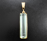 Кулон с крупным зеленым турмалином 14,52 карата Золото