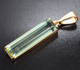 Кулон с крупным зеленым турмалином 14,52 карата Золото