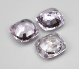 Набор из 3 пастельно-лавандовых шпинелей 3,67 карата 