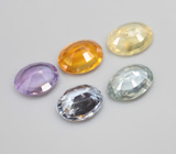 Набор из 5 разноцветных сапфиров 2 карата 