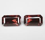 Пара красновато-оранжевых цирконов высокой чистоты 3,94 карата