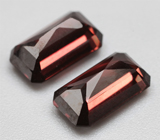 Пара красновато-оранжевых цирконов высокой чистоты 3,94 карата