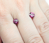 Пара родолитов гранатов высокой чистоты 1,86 карата 