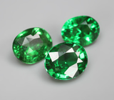 Набор из 3 «неоновых» цаворитов 2,99 карата 