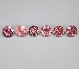 Набор из 6 розовых турмалинов 5,23 карата