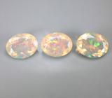 Набор из 3 ограненных эфиопских опалов 3,55 карата 