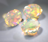 Набор из 3 ограненных эфиопских опалов 3,55 карата 