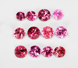 Набор из 12 ярких «неоновых» шпинелей 1,3 карата 
