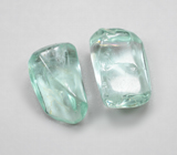 Пара уральских голубовато-зеленых бериллов 10,42 карата 