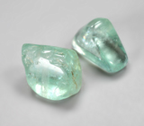 Пара уральских голубовато-зеленых бериллов 12,68 карата 