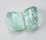 Пара уральских голубовато-зеленых бериллов 13,86 карата 