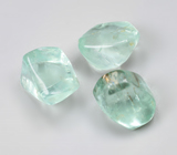 Набор из 3 уральских голубовато-зеленых  бериллов 13,25 карата 