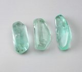 Набор из 3 уральских голубовато-зеленых бериллов 7,03 карата 