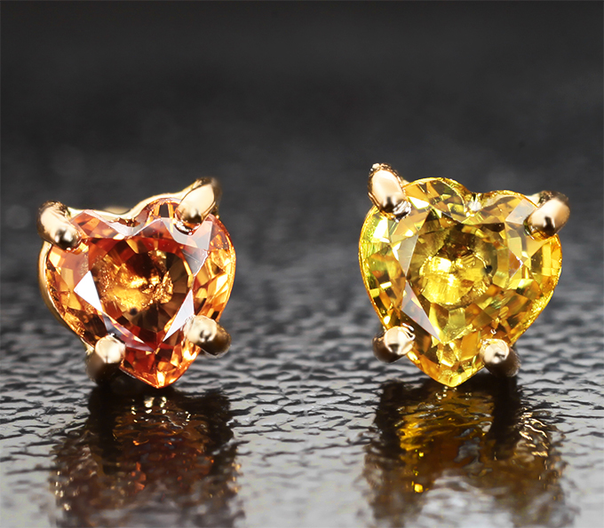 Золотые пусеты с яркими сапфирами 0,75 карата