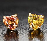 Золотые пусеты с яркими сапфирами 0,75 карата