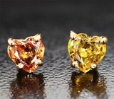 Золотые пусеты с яркими сапфирами 0,75 карата