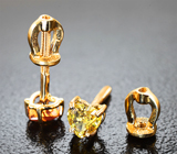 Золотые пусеты с яркими сапфирами 0,75 карата Золото