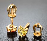 Золотые пусеты с яркими сапфирами 0,75 карата