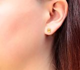 Золотые пусеты с яркими сапфирами 0,75 карата