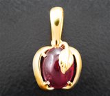 Золотой кулон с насыщенным рубином 2,37 карата