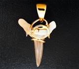 Золотой кулон с ископаемым зубом акулы 2,91 карата