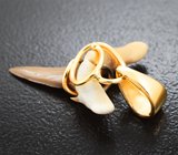 Золотой кулон с ископаемым зубом акулы 2,91 карата Золото