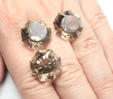 Набор дымчатого кварца португальской огранки 52,6 карата 