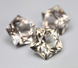 Набор чистейшего дымчатого кварца португальской огранки 33,5 карата 