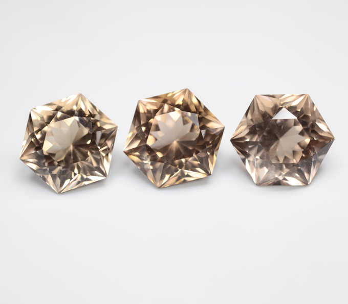 Набор чистейшего дымчатого кварца португальской огранки 36,4 карата