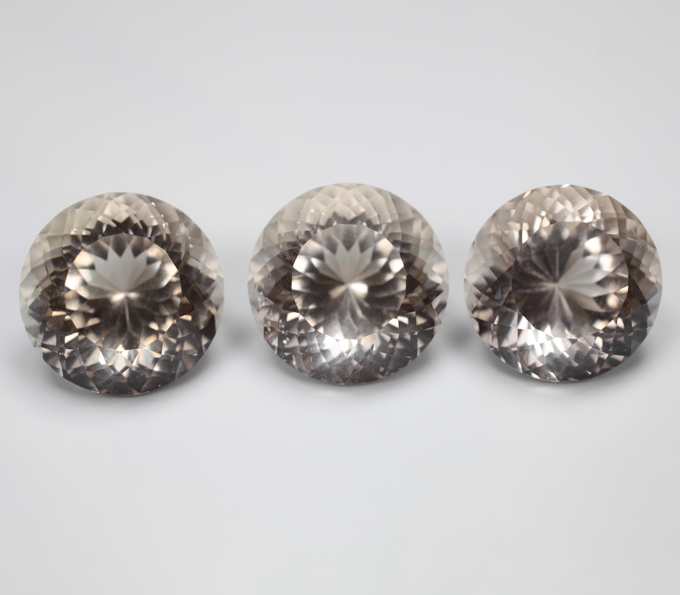 Набор чистейшего дымчатого кварца португальской огранки 36,2 карата