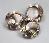 Набор чистейшего дымчатого кварца португальской огранки 36,2 карата 