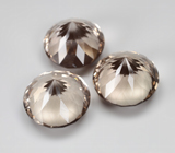 Набор чистейшего дымчатого кварца португальской огранки 36,2 карата 