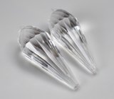 Пара бриолетов чистейшего бесцветного кварца португальской огранки 19,6 карата