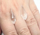 Пара бриолетов чистейшего бесцветного кварца португальской огранки 19,6 карата