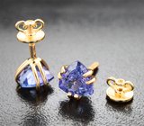 Пусеты с насыщенными танзанитами 2,73 карата