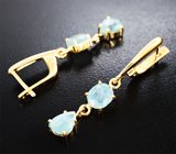 Серьги с параиба турмалинами 3,63 карата