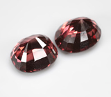 Редкая крупная пара чистейших красных цирконов 6,94 карата 