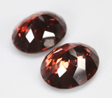 Редкая пара красных цирконов 5,18 карата 