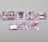 Набор из 7 розовато-пурпурных сапфиров 1,4 карата 