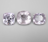 Набор из 3 сиреневых шпинелей со сменой цвета 3,85 карата 