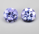 Пара танзанитов высокой чистоты 1,19 карата 