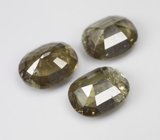 Крупный набор из 3 зеленых гранатов со сменой цвета 6,21 карата 