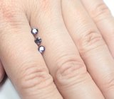 Редкий набор из 3 фиолетовых гранатов со сменой цвета 0,65 карата 