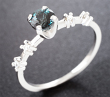 Золотое кольцо с чистейшей синей шпинелью 0,98 карата и бриллиантами Золото