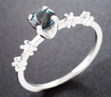 Золотое кольцо с чистейшей синей шпинелью 0,98 карата и бриллиантами