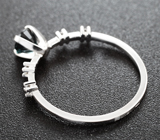 Золотое кольцо с чистейшей синей шпинелью 0,98 карата и бриллиантами Золото