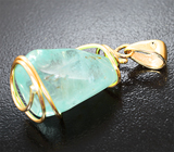 Золотой кулон с крупным уральским зеленым бериллом 16,74 карата Золото