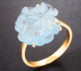Золотое кольцо с резным аквамарином 7 карат Золото