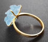 Золотое кольцо с резным аквамарином 7 карат Золото