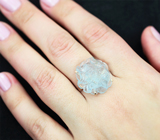 Золотое кольцо с резным аквамарином 7 карат Золото